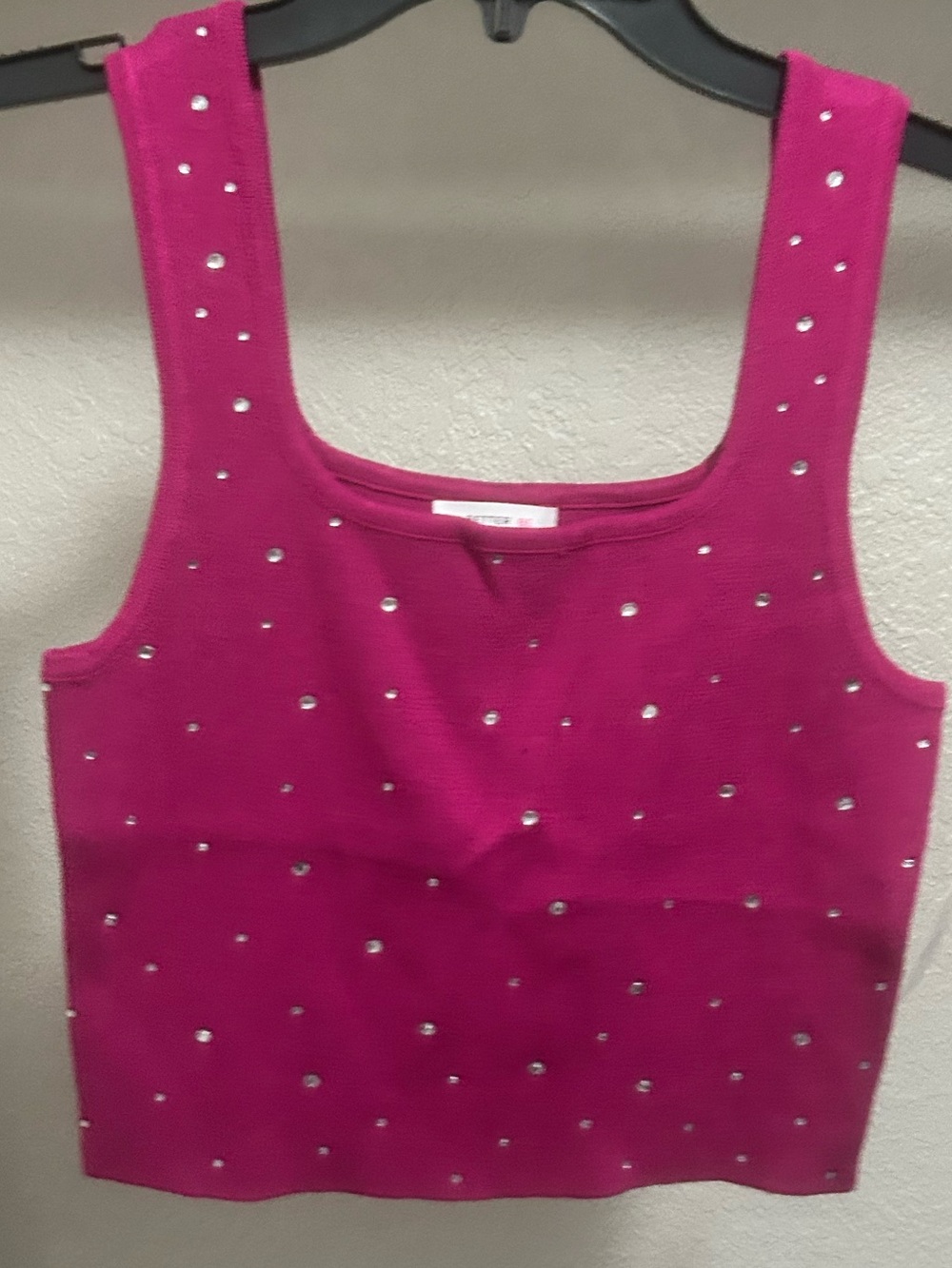 🌷🩷🦩Magenta Rhinestone Tank Top  🌸👛👚